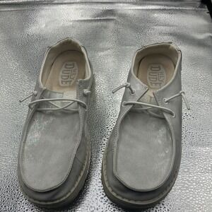 Hey Dude Wendy Metallic Shine Silver Shoes SIZE Woman Size W7